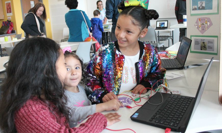 Mission College and SCUSD teamed up for the first STEAM Expo. Students from the district created projects like a drawing of the Golden Gate Bridge.