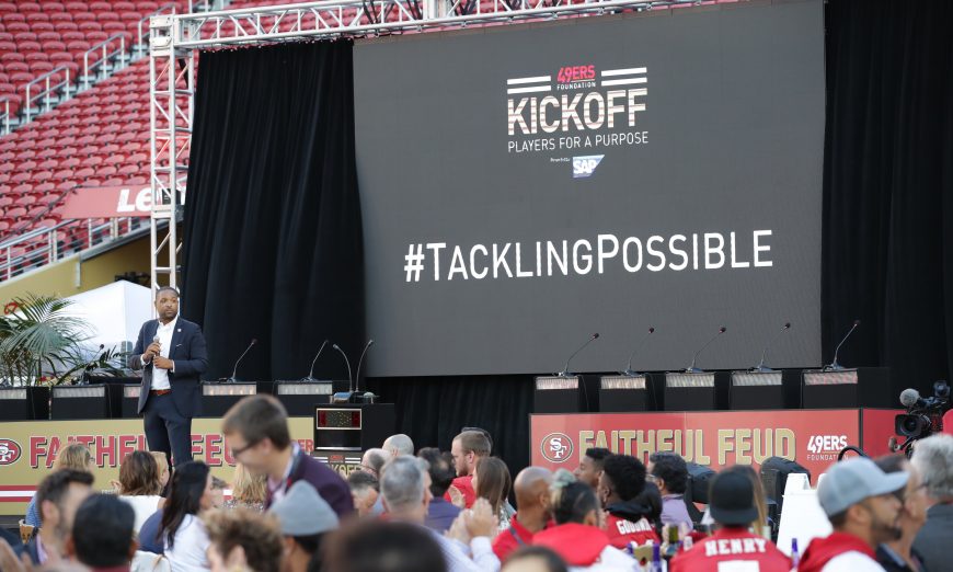 49ers Legacy Program, The Fresh Lifelines for Youth program was highlighted at the 49ers Foundation Players for a Purpose event. FLY helps kids in the juvenile justice system.