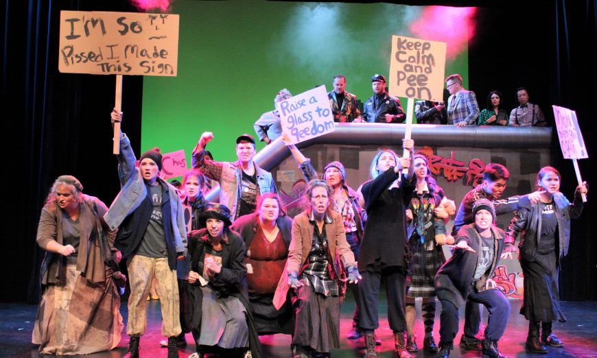 Follow Hope and Bobby through their adventures in the Sunnyvale Community Players production Urinetown, showing through November 10.