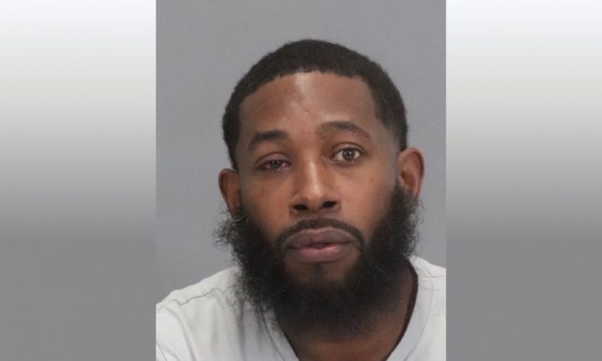 Sunnyvale DPS arrested Michael Lewis on charges of Human Trafficking, Domestic Violence, Vandalism, and Destruction of a cellphone when calling 911.