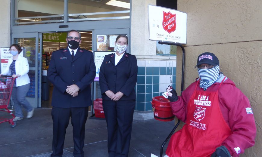 Tom Sullivan is a volunteer for the Salvation Army in Santa Clara. He is a red kettle bell ringer outside of Lucky's on Saratoga Avenue.