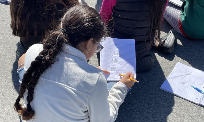 The Sutter Elementary School community gathered on the blacktop Monday, April 8 to view the partial solar eclipse together.