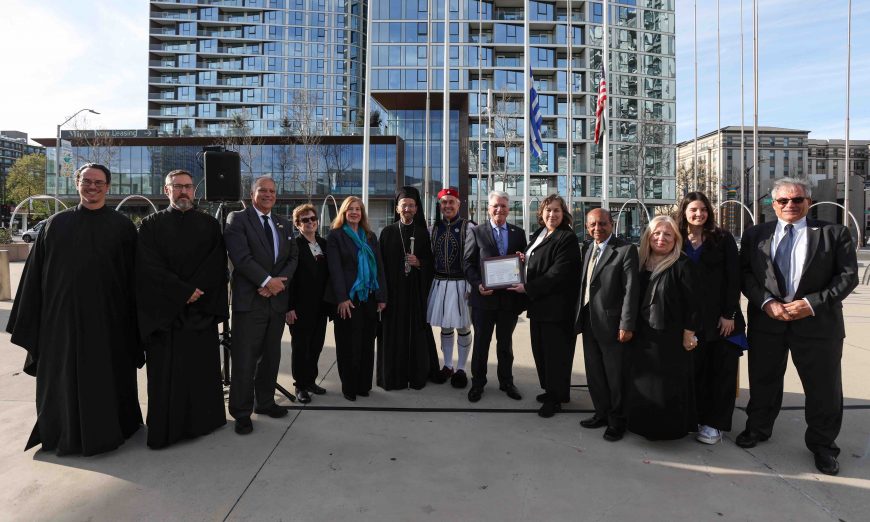 Bay Area Greeks gathered at San Jose's City Hall on March 25 to raise the Greek flag and celebrate the country's 203rd anniversary of independence.