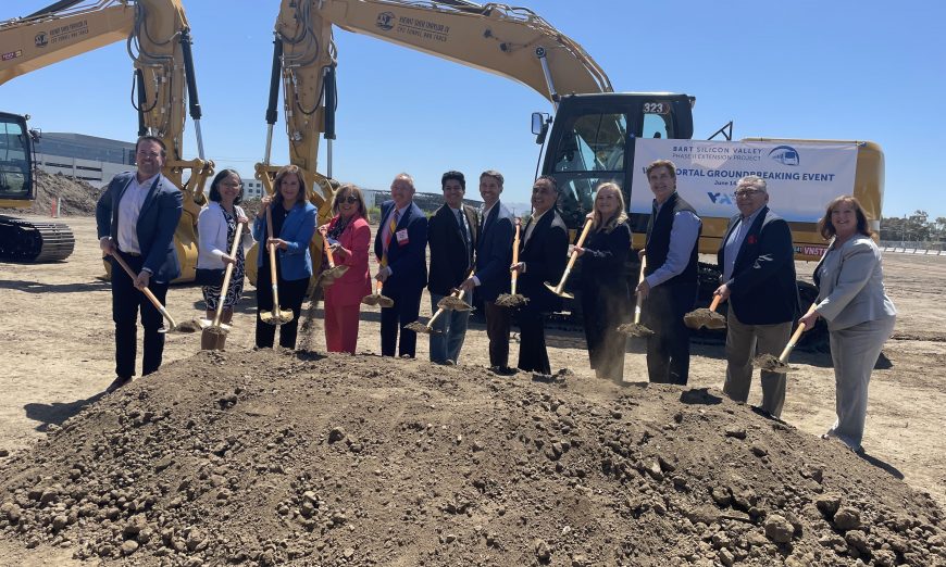 BART, VTA and leaders from Santa Clara and San Jose gathered at the Newhall Yard to break ground on a key piece of the Phase II extension.