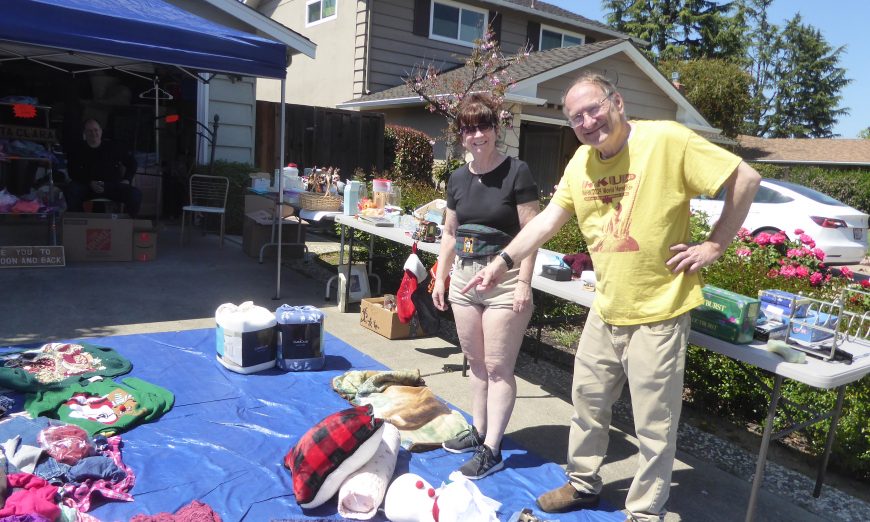 Santa Clara's city-wide garage sale on April 19 brought together neighbors for a good deal and helped one local do some much needed cleaning.