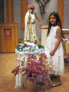 Crowning the May Queen at St. Justin’s