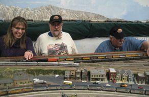Model Train Show On Track at Historic Santa Clara Caltrain Depot
