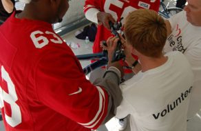 49ers Stars Bring Joy to Children Build Bikes for Children