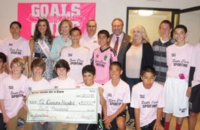Santa Clara Sporting Soccer Club Donates $30,000 to El Camino Hospital from their Annual Goals for A Cure Campaign to Fight Breast Cancer