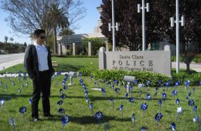 Police Pinwheels for Prevention Garden Raises Awareness of Child Abuse