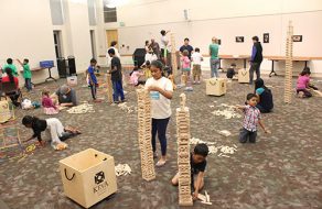 Buildings are Constructed and Destructed at Central Park Library’s Family KEVA Club