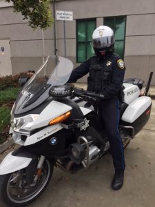 Motorcycle Officers Wearing New Protective Uniforms