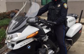 Motorcycle Officers Wearing New Protective Uniforms