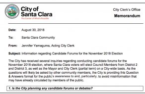 Unraveling Santa Clara City Hall’s “Clarifications” About Candidate Forums