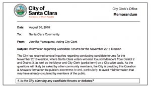 Unraveling Santa Clara City Hall’s “Clarifications” About Candidate Forums