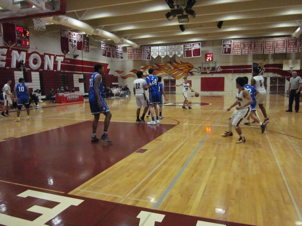 Fremont Firebirds Hangs On To Beat Santa Clara Bruins, Abel Seno, Fremont coach Tony Kikuta