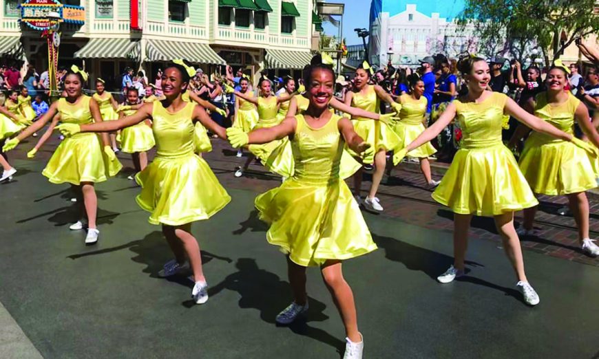 Dancing down Main Street in Disneyland