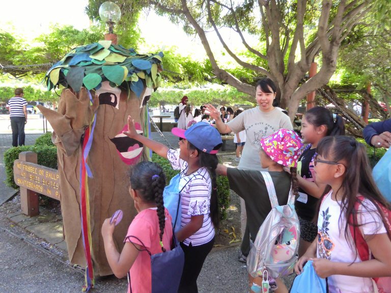 Tree Hugging in Santa Clara’s Central Park on Arbor Day