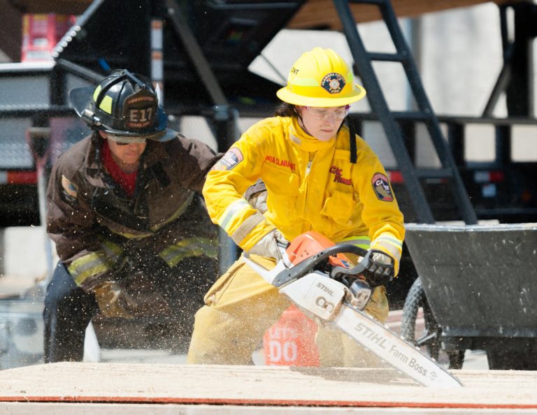 High School Girls Get Hands-On Firefighting Training