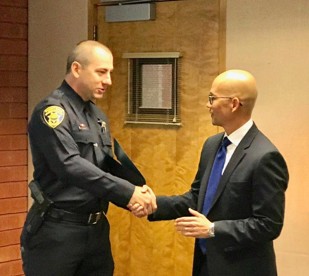 Sunnyvale DPS Officer Stephen Cronin was at the right place at the right time when he helped someone during a medical emergency in Ireland.