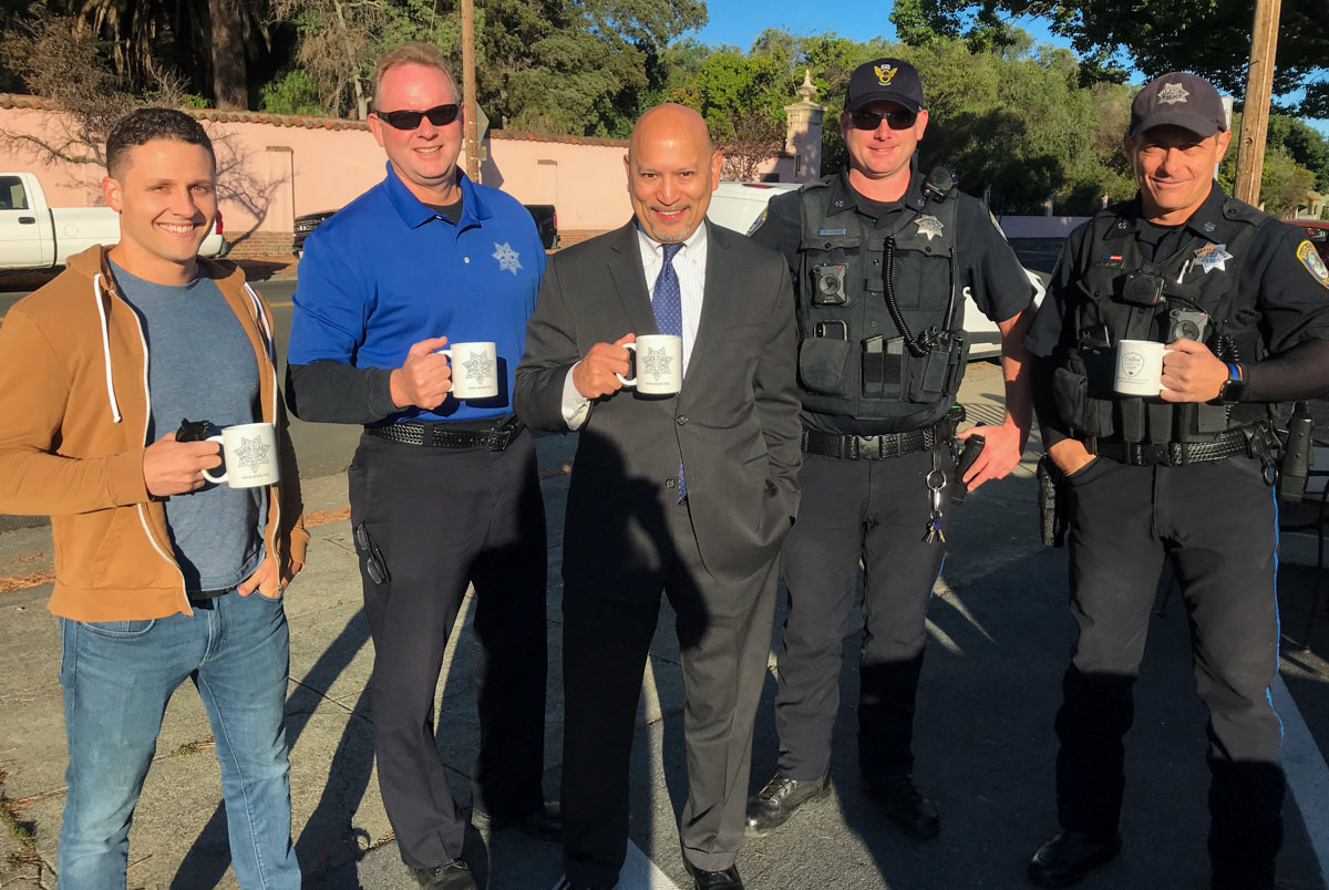 Last week was National Coffee with A Cop Day. Deputy District Attorney Johnny Gogo and Santa Clara Police Department officers took part.