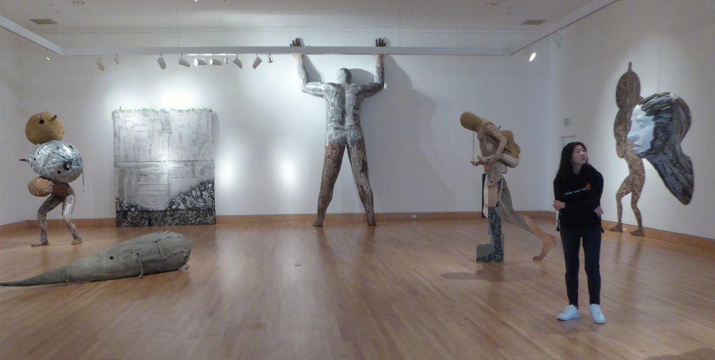 Triton Museum's new solo sculpture exhibit is Wandering in the White Wilderness/Maleza Blanca by Hector Dionicio Mendoza.