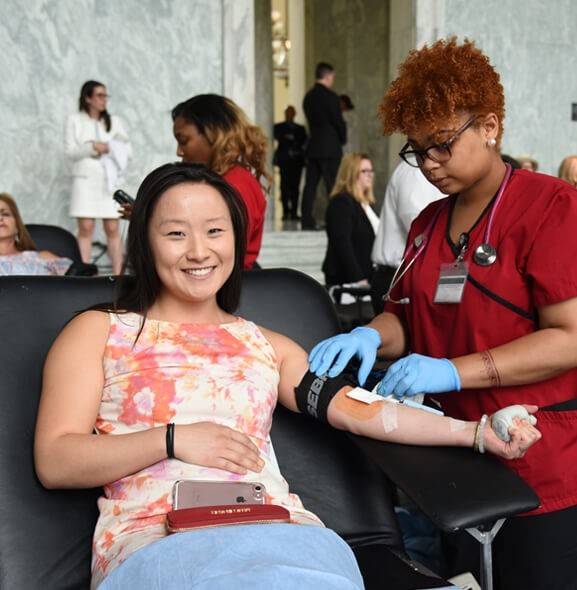 The American Red Cross is asking for donors to give blood at a Blood Donation to help those fighting cacerns, like breast cancer.