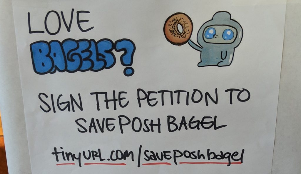 The Rivermark Posh Bagel shop may have to close its door soon. Owner, Terry Eng, has been in lease negotiations for months.