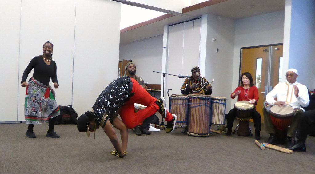The Mission College community gathered to celebrate Kwanzaa and the African-American traditions. Kwanzaa is a African celebration.