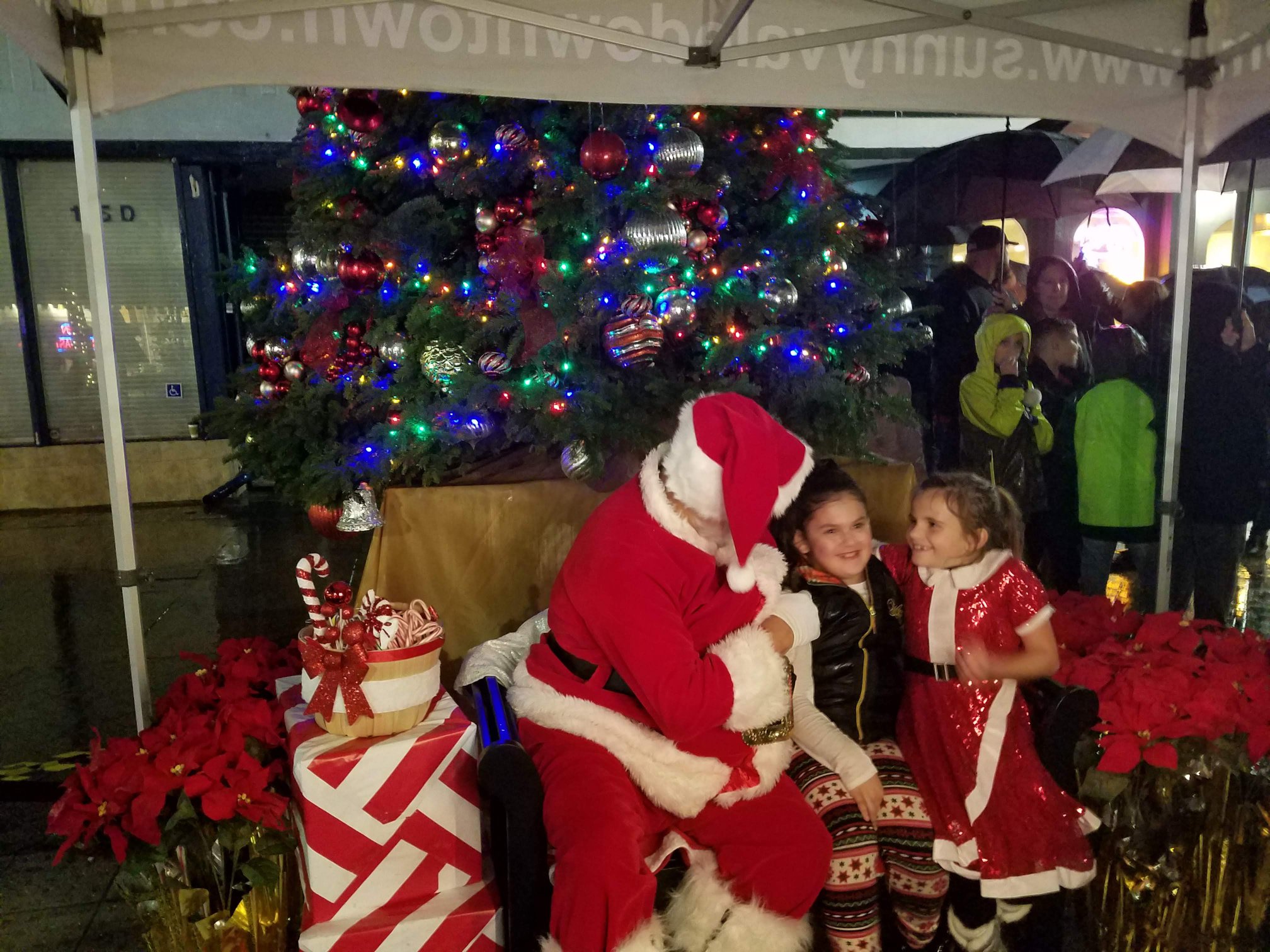 The annual Sunnyvale Tree Lighting was a little wet, but the show still went on. People still showed up to support the Downtown.