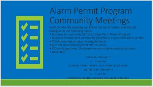 Changes Proposed to Residential and Business Alarm Permit Program