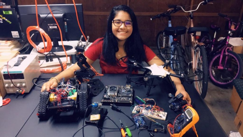 Aryia Dattamajumdar has been awarded a scholarship from the Davidson Fellowship. She developed an artificial intelligence robot for hazmat situations.