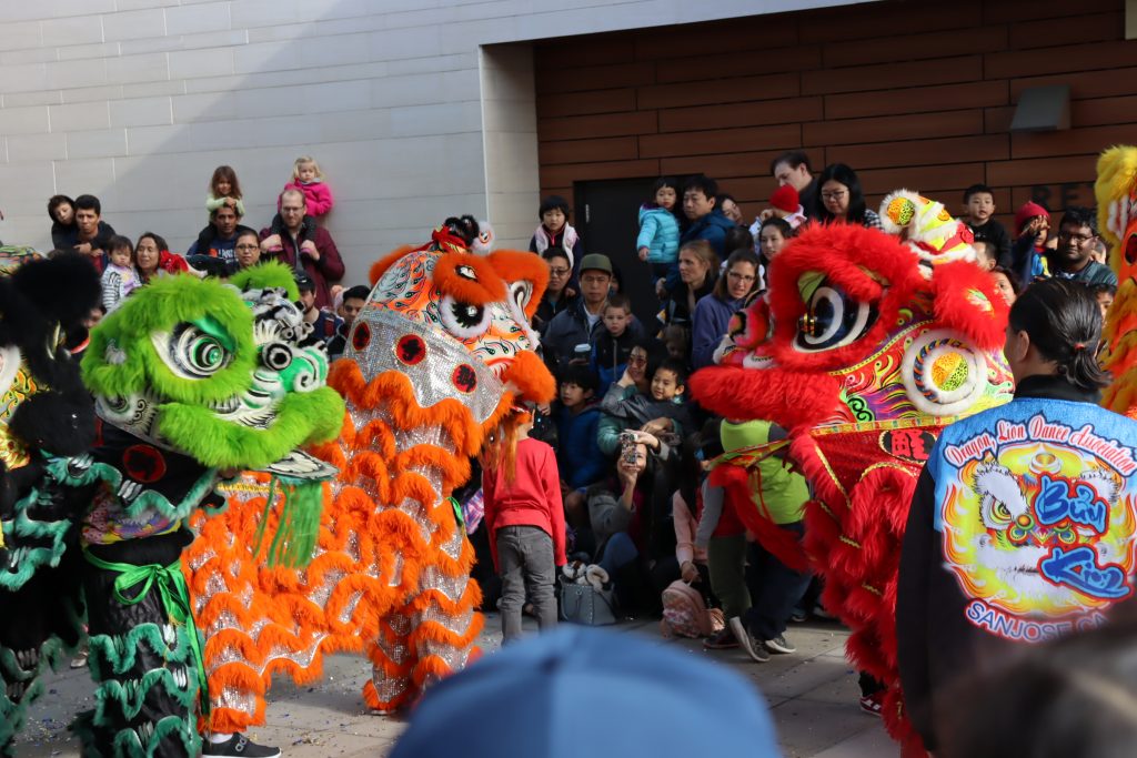 Lunar New Year at the Northside Branch Libaray in Santa Clara. There were two lion dances by the Dragon and Lion Dance Association of San Jose.