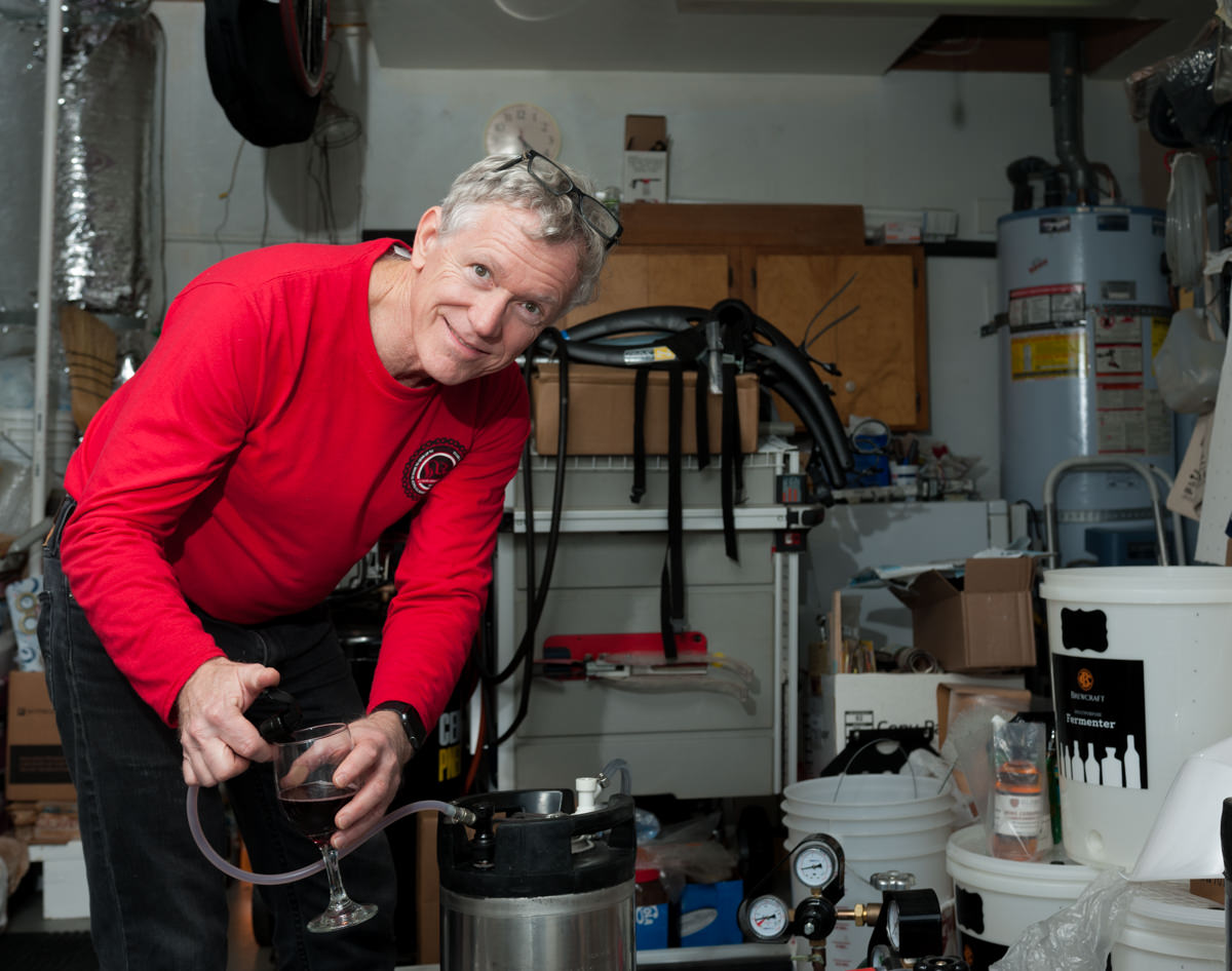 Todd Ferguson, who lives in Santa Clara, has made a fun hobby in his own home — winemaking. He makes the wine from fruit he grows himself.