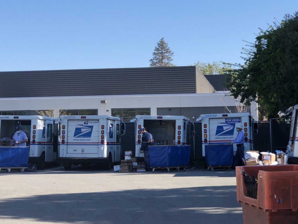 Sunnyvale Postal Workers continue to deliver mail to keep the community connected. They're an essential workforce and try to stay safe.