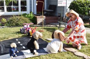 Grandma Stuck in Santa Clara Stops Neighbors in Their Tracks with Lawn Displays