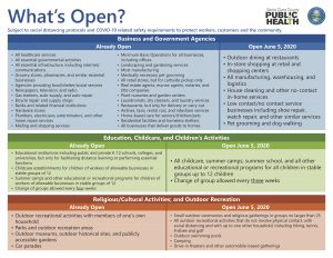 More Sectors Can Reopen with Updated Shelter In Place Order