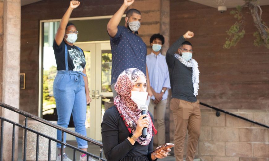 There was a peaceful Black Lives Matter Protest at Santa Clara City Hall. It was held by the Middle Eastern/North African allies.
