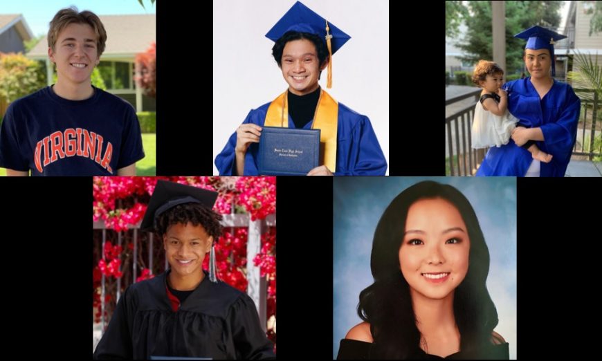 The Santa Clara Unified School District Public School Week Award winners include seniors Vincent Kloes, Chaziel O’Neal, and Allyson Yi.