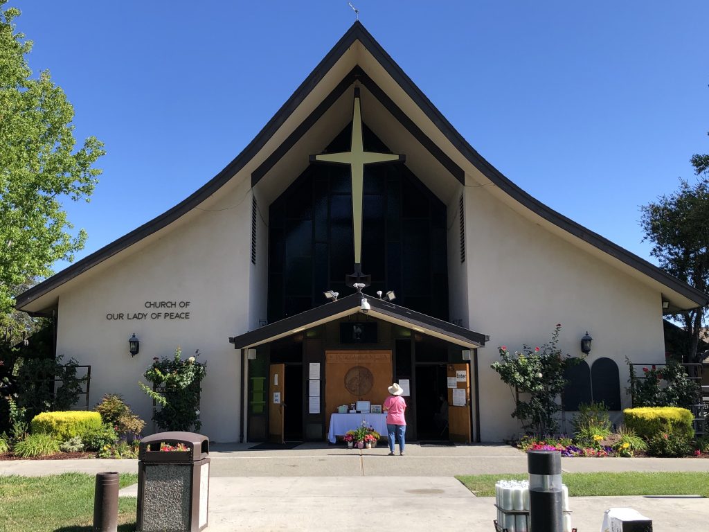 Now that small religious gatherings are allowed, local churches like Our Lady of Peace Church and First Presbyterian Church try to serve thier community.
