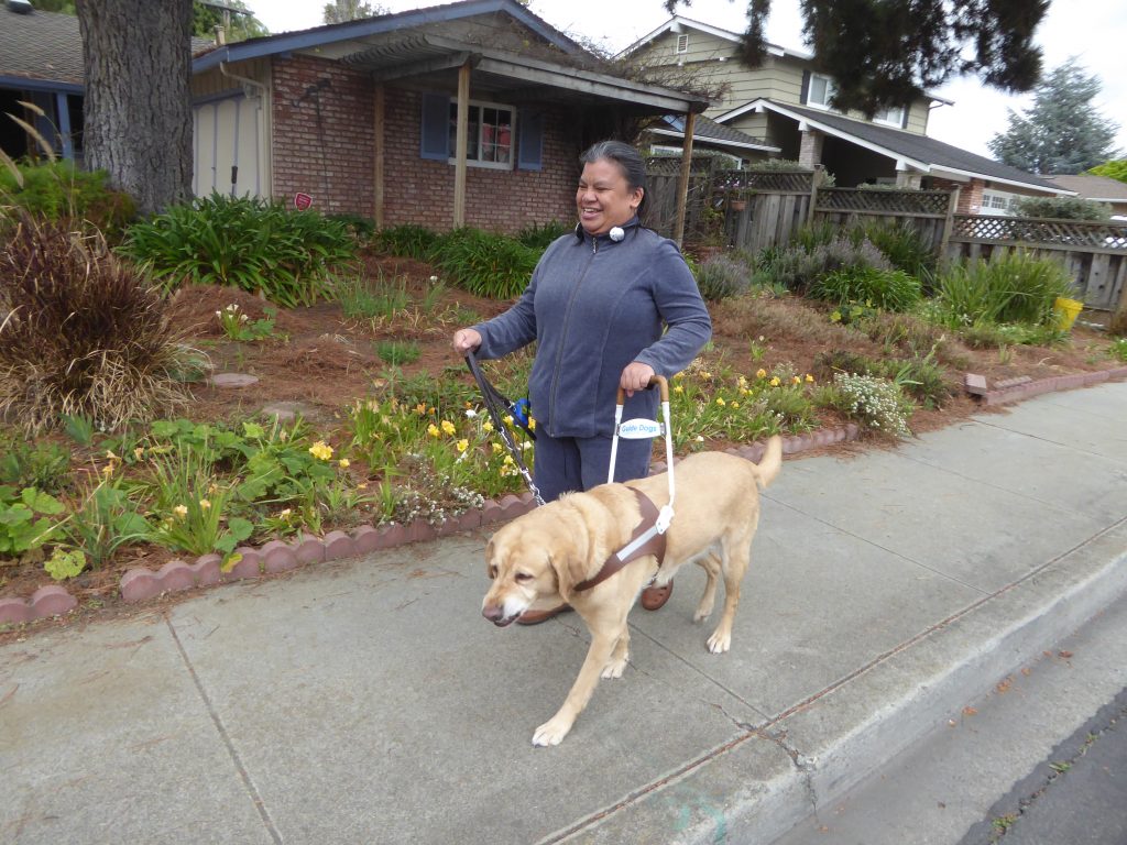 Nancy Prior needs some help in her day to day life because she is blind. She uses her guide dog to get around and get help daily.