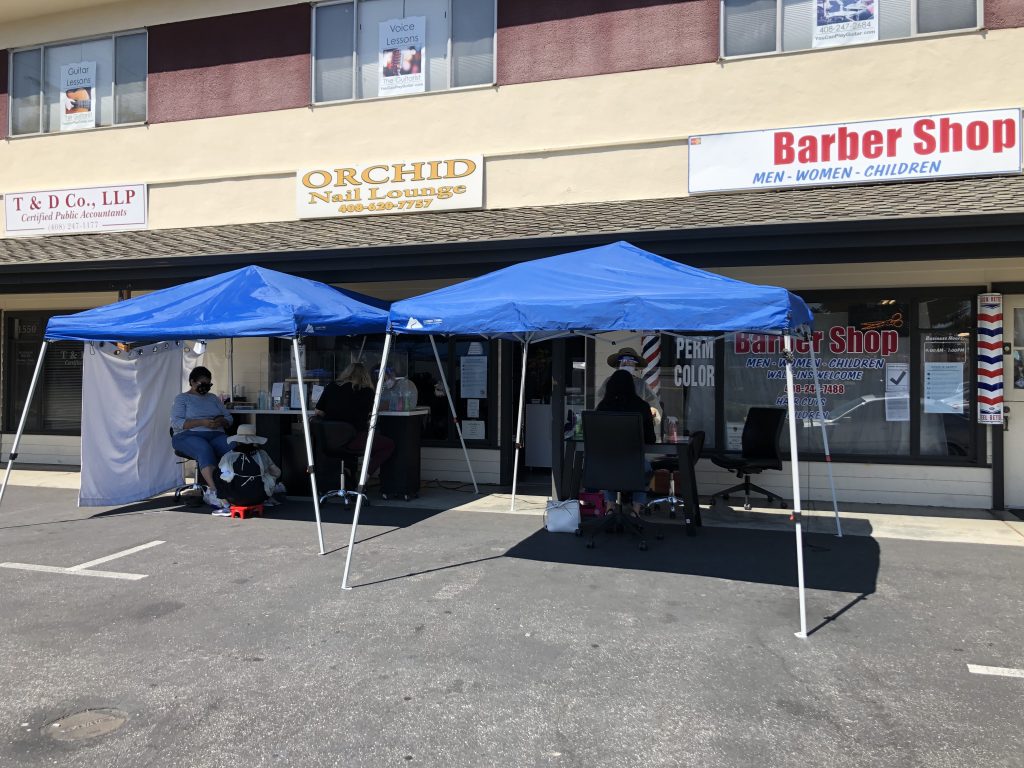 Hairstylists and nail salons are stuggling with new COVID-19 health orderes. Many have moved operations outdoors since indoor operations are not allowed.