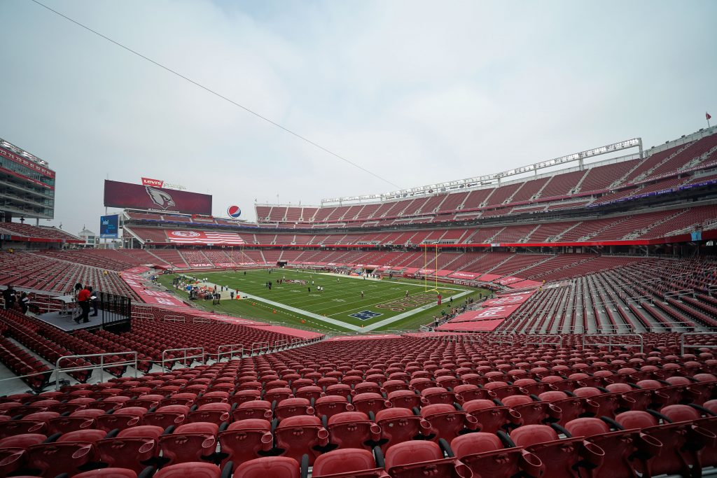 The 49ers played at an empty Levi’s Stadium with no fans in sight. Due to health department guidelines, no fans could be at the game.