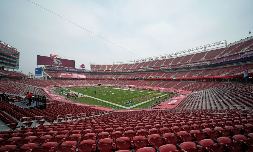 The 49ers played at an empty Levi’s Stadium with no fans in sight. Due to health department guidelines, no fans could be at the game.