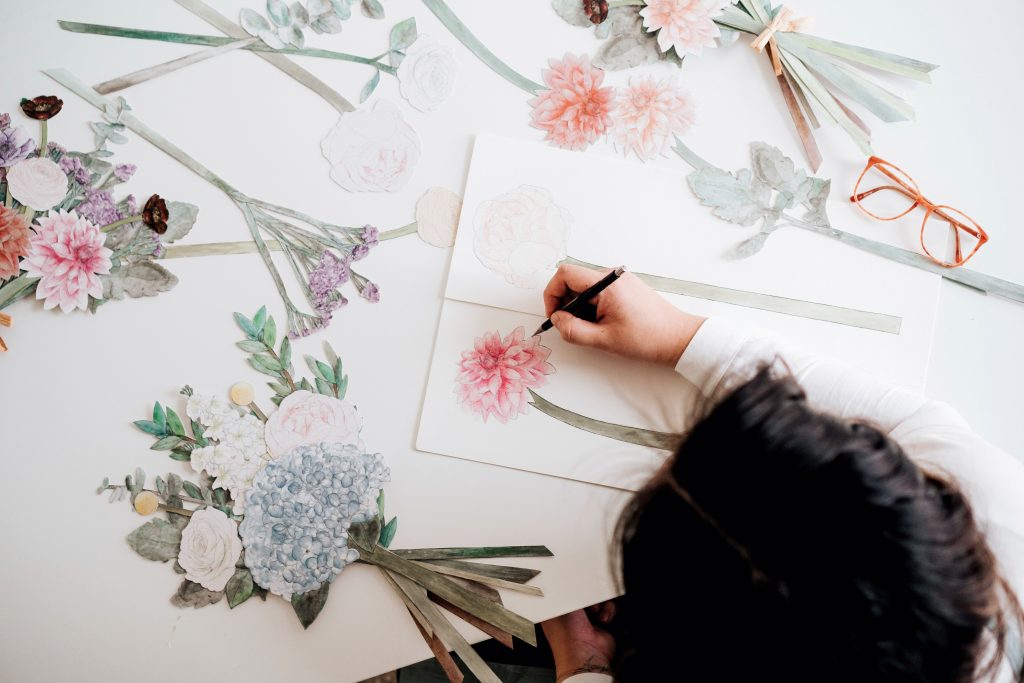 Hara Chung of Bouquets En Papier and Sherry Lee of Sherry Lou Studio are collaborating to make art and donate to One Tree Planted.