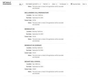 Local High School Students Leave California to take SAT & ACT Tests