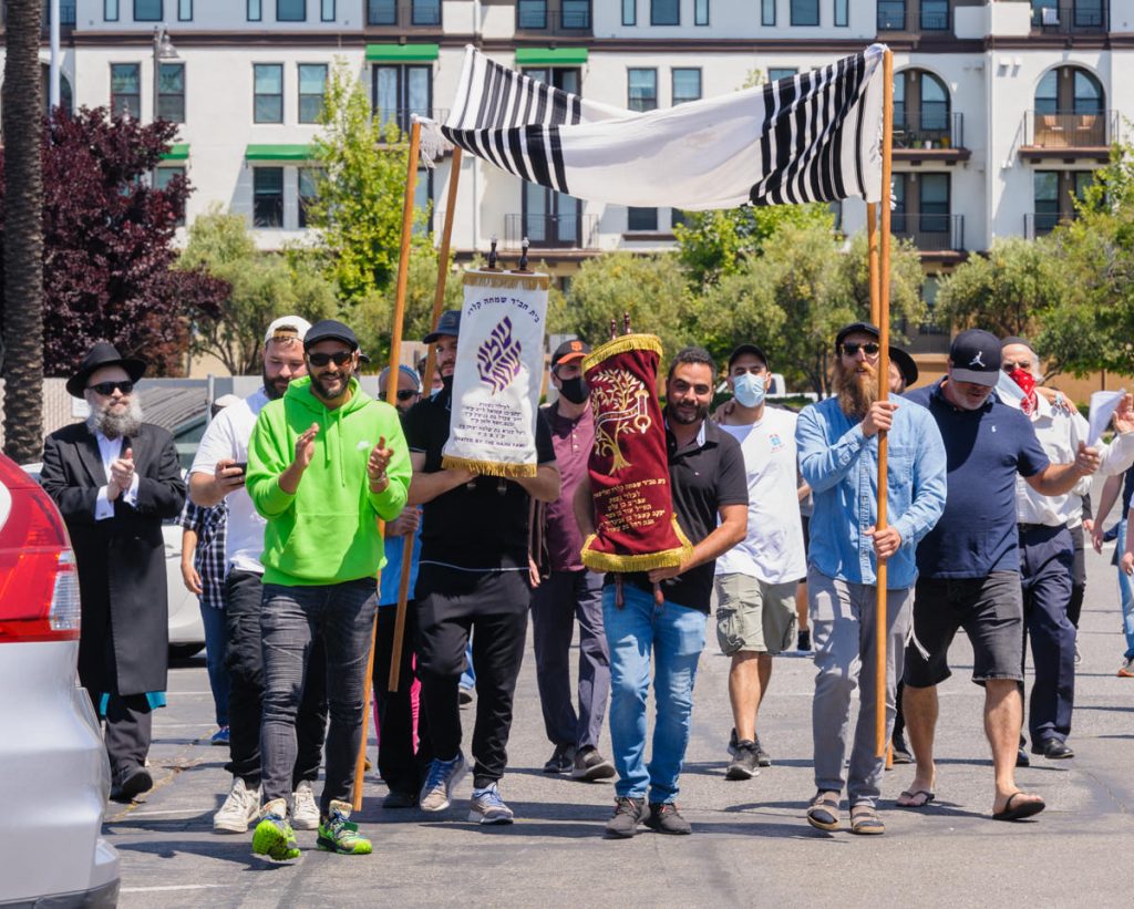 Chabad Santa Clara has welcomed a new Torah scroll. They held a celebration procession down El Camino Real.