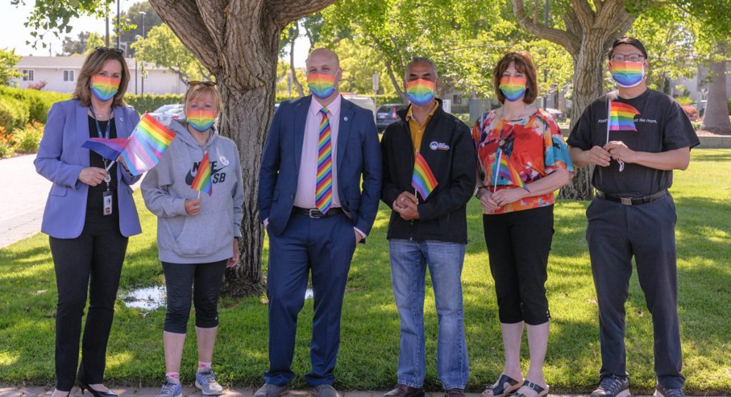 City leaders celebrated Santa Clara Pride with a Rainbow flag raising. They remembered the LGBTQIA+ people who started Pride at Stonewall.