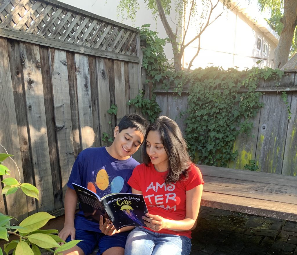 Garima Agarwal wrote Introduction to Biology: Cells. She was looking for a way to get kinds into biology and genetics.