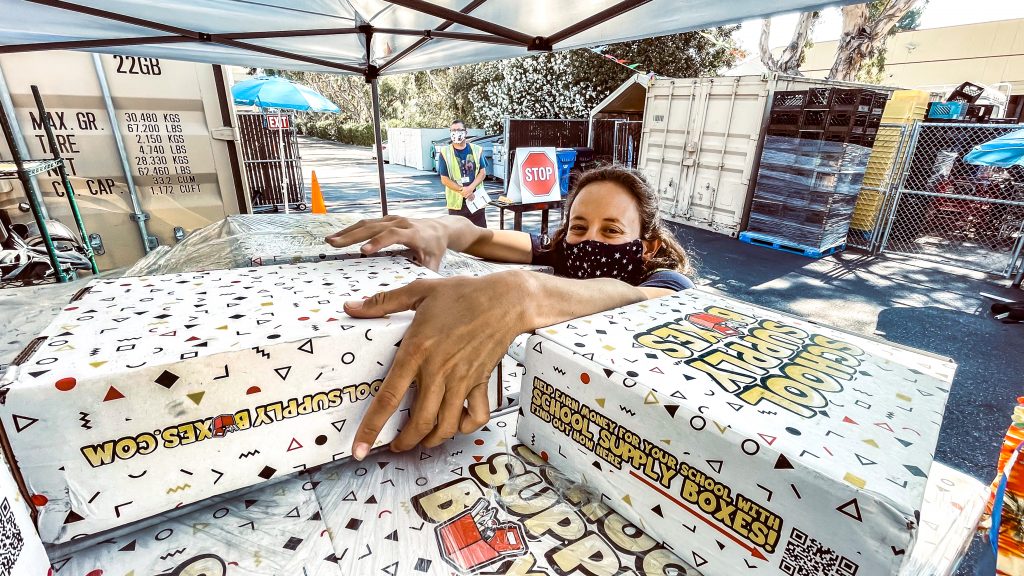 Sunnyvale Community Services and their school supply event was saved by FedEx Sunnyvale Rotary along with other Rotary clubs.